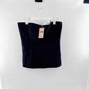 Reformation 100% Linen Sleeveless Fitted Corset Top Black White Women's Size 10